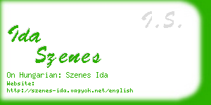 ida szenes business card